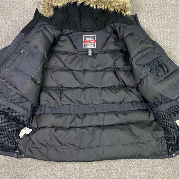 Eddie Bauer Premium Goose Down Parka Jacket Mens XXL Faux Fur Collar Weatheredge - Picture 5 of 13